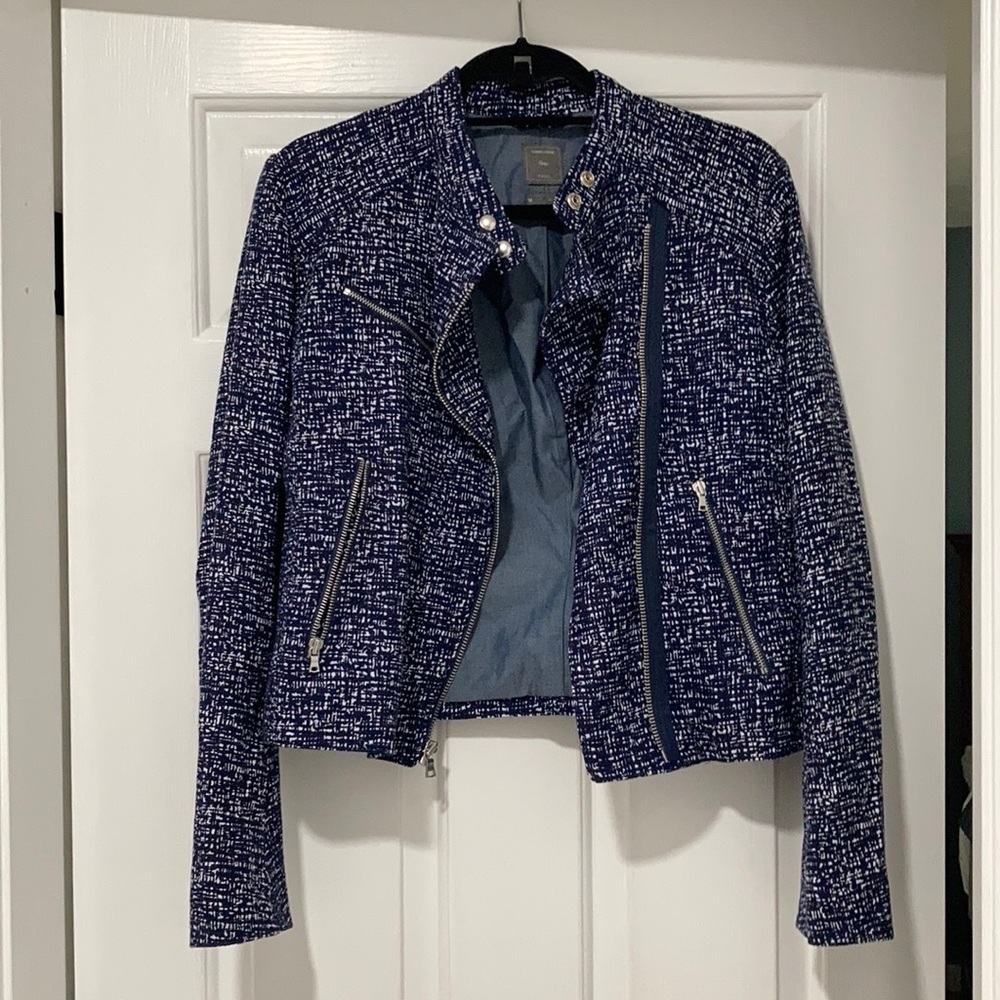 Gap Navy & White Bomber Jacket - M